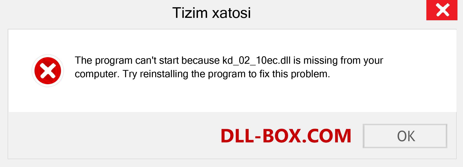 kd_02_10ec.dll fayli yo'qolganmi?. Windows 7, 8, 10 uchun yuklab olish - Windowsda kd_02_10ec dll etishmayotgan xatoni tuzating, rasmlar, rasmlar